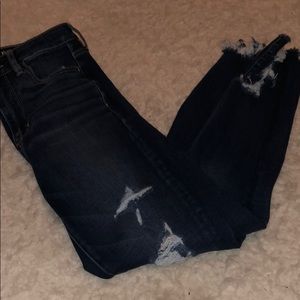 american eagle high waisted ripped jeans